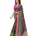 DRAVINAM Trends Women's Cotton Blend Saree With Blouse Piece (ShCh_2_Falsa & Green)