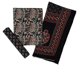DRAVINAM Trends Jaipuri Sanganari Print Cambric Cotton Unstitched Salwar Suit Dress Material for Women with Mulmul Cotton Dupatta
