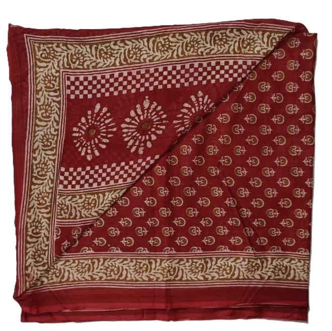 DRAVINAM Trends Jaipuri Sanganari Print Cambric Cotton Unstitched Salwar Suit Dress Material for Women with Mulmul Cotton Dupatta