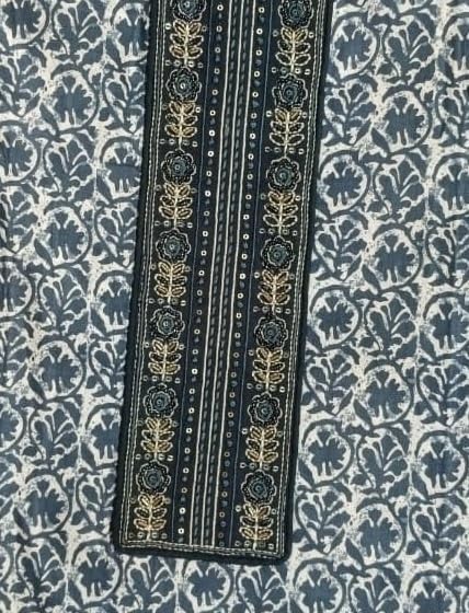 DRAVINAM Trends Women's Premium Cotton Jaipuri Printed Embroidered and Hand Work Unstitched Salwar Suit Dress Material with Mulmul Cotton Dupatta