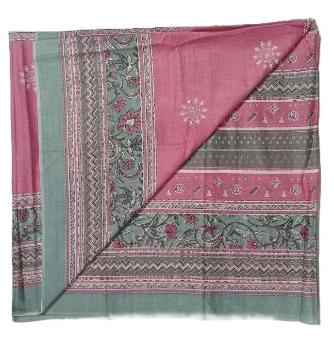 DRAVINAM Trends Jaipuri Sanganari Print Cambric Cotton Unstitched Salwar Suit Dress Material for Women with Mulmul Cotton Dupatta