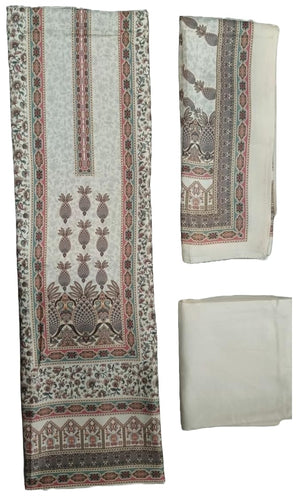 DRAVINAM Trends Women's Winter Wear Unstitched Warm Digital Printed Kani Kashmiri Toosh Pashmina Wool Salwar Suit Dress Material with Digital Printed Toosh Pashmina Shawl