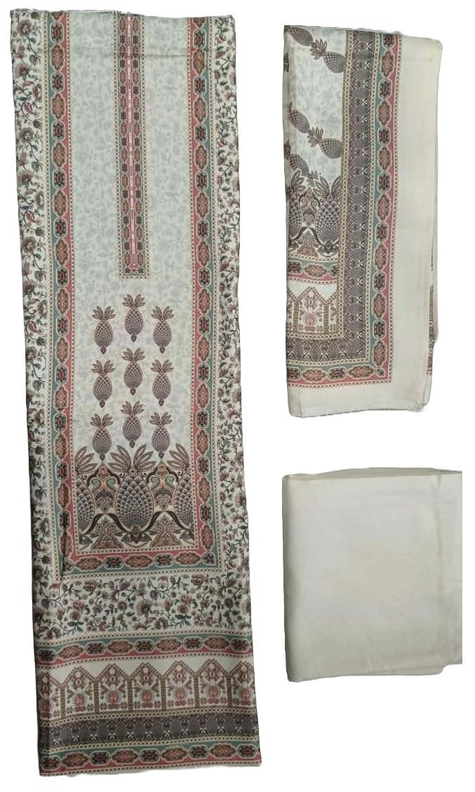 DRAVINAM Trends Women's Winter Wear Unstitched Warm Digital Printed Kani Kashmiri Toosh Pashmina Wool Salwar Suit Dress Material with Digital Printed Toosh Pashmina Shawl