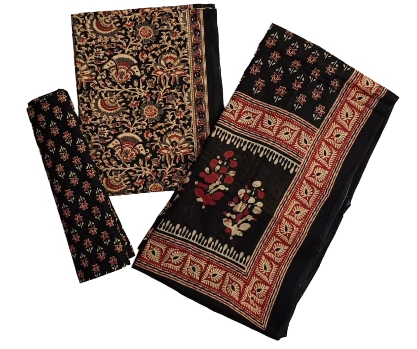 DRAVINAM Trends Jaipuri Print Cambric Cotton Unstitched Salwar Suit Dress Material for Women with Mulmul Cotton Dupatta