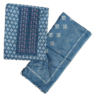 DRAVINAM Trends Women's Premium Cotton Jaipuri Printed Embroidered and Hand Work Unstitched Salwar Suit Dress Material with Mulmul Cotton Dupatta