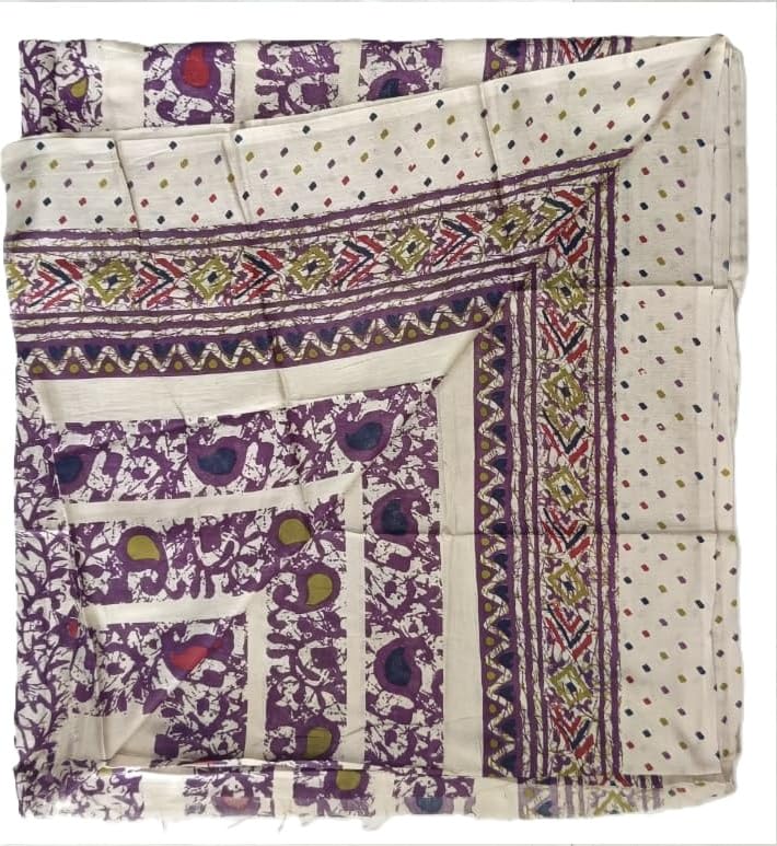 DRAVINAM Trends Women's Unstitched Rayon Batik Print Hand Work Dress Material Salwar Suit Set with Printed Cotton Dupatta