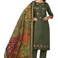 DRAVINAM Trends Jam Cotton Embroidered Unstitched Dress Material Salwar Suit with Unstitched Bottoms and Cotton Dupatta