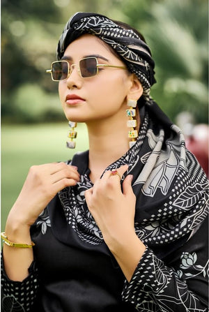 DRAVINAM Trends Women's Winter Wear Kashmiri Kani Printed Warm Salwar Kameez Dress Material with Swaroski Work and Twill Pashmina Printed Shawl Dupatta