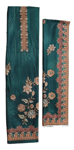 DRAVINAM Trends Women's Winter Wear Unstitched Digital Floral Printed Velvet Salwar Suit Dress Material with Velvet Digital Printed Dupatta
