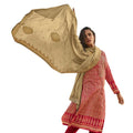 DRAVINAM Trends Women's winter wear digital Printed Pure Woollen Pashmina Salwar Suit Dress Material with Shawl Dupatta (red and beige)