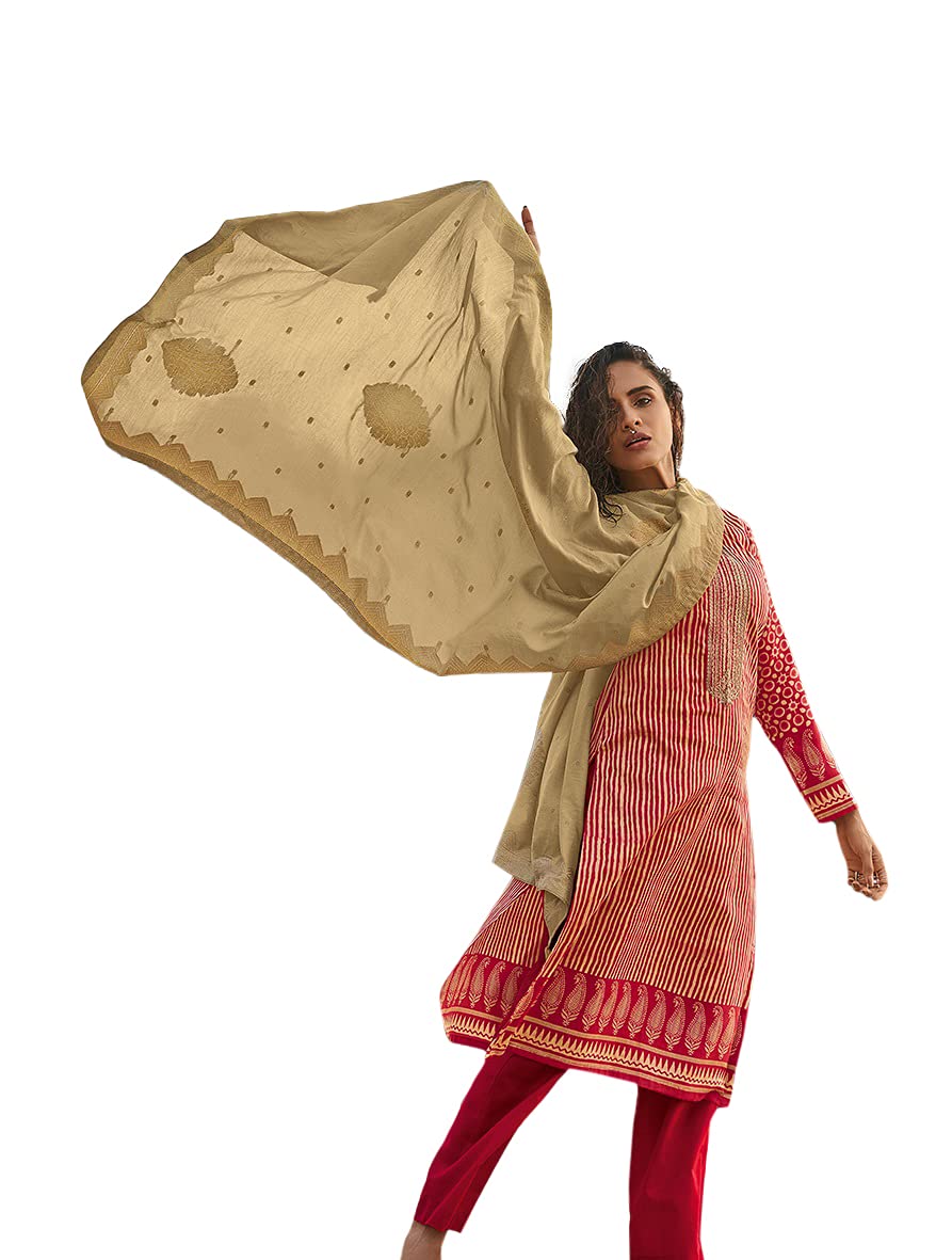 DRAVINAM Trends Women's winter wear digital Printed Pure Woollen Pashmina Salwar Suit Dress Material with Shawl Dupatta (Yellow)