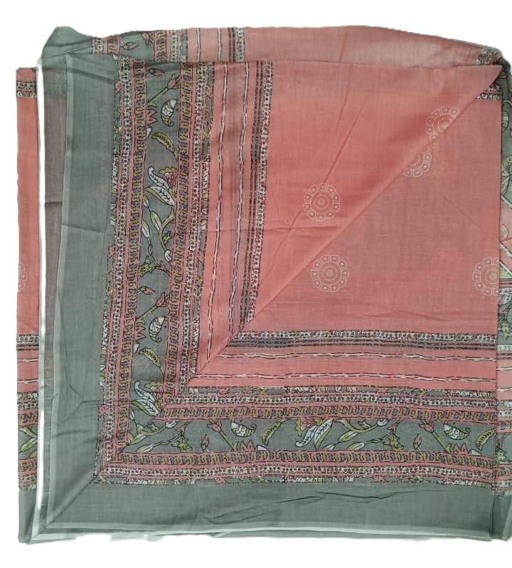 DRAVINAM Trends Jaipuri Sanganari Print Cambric Cotton Unstitched Salwar Suit Dress Material for Women with Mulmul Cotton Dupatta