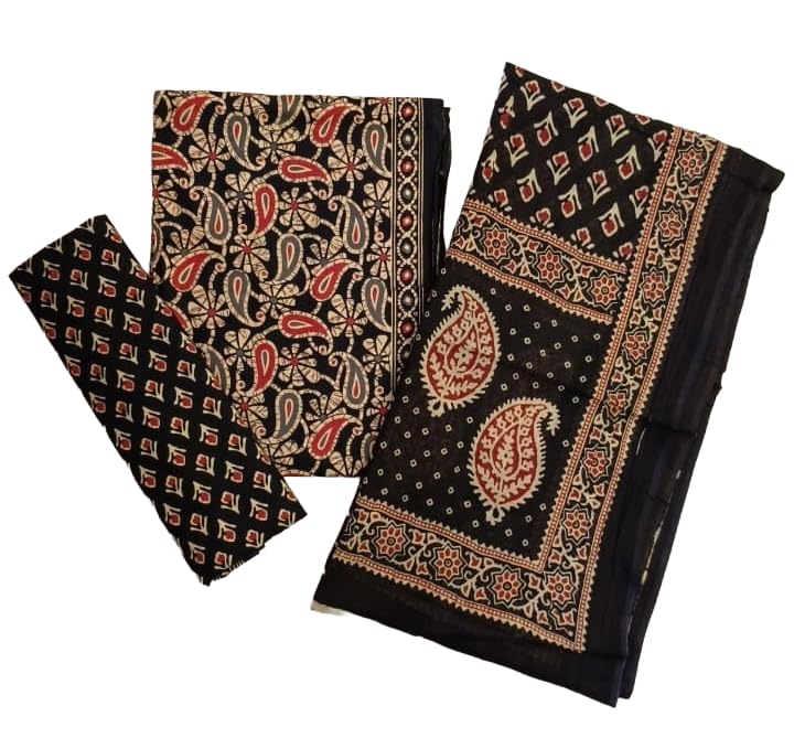 DRAVINAM Trends Jaipuri Print Cambric Cotton Unstitched Salwar Suit Dress Material for Women with Mulmul Cotton Dupatta