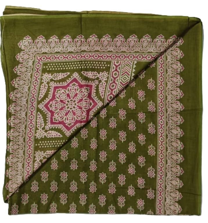 DRAVINAM Trends Jaipuri Sanganari Print Cambric Cotton Unstitched Salwar Suit Dress Material for Women with Mulmul Cotton Dupatta