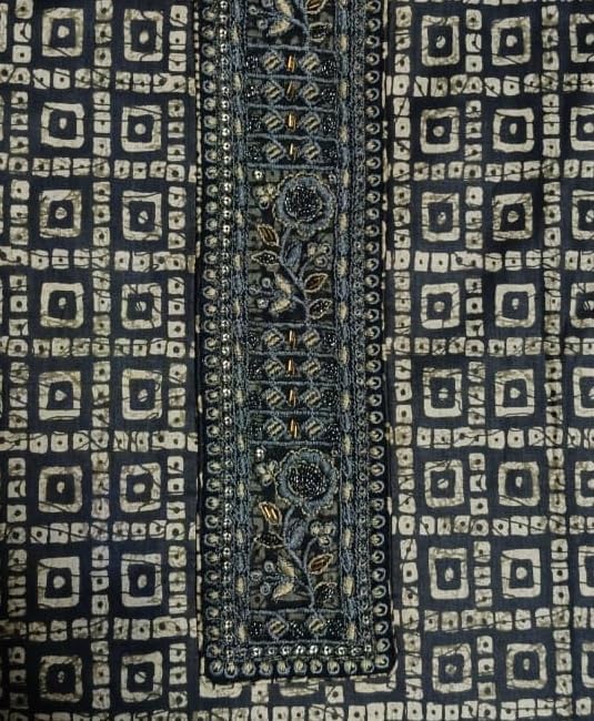 DRAVINAM Trends Women's Premium Cotton Jaipuri Printed Embroidered and Hand Work Unstitched Salwar Suit Dress Material with Mulmul Cotton Dupatta