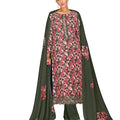 DRAVINAM Trends Women's Unstitched Floral Printed Embroidered Winter wear Pashmina Salwar suit Dress Material with Shawl dupatta (Green)