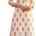 DRAVINAM Trends Women's Hand Embroidered Stitched Floral Printed Premium Cotton Kurta Pant Dupatta Suit Set (L / 40)