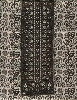 DRAVINAM Trends Women's Printed Embroidered and Hand Work Premium Cotton Jaipuri Unstitched Salwar Suit Dress Material with Mulmul Cotton Dupatta