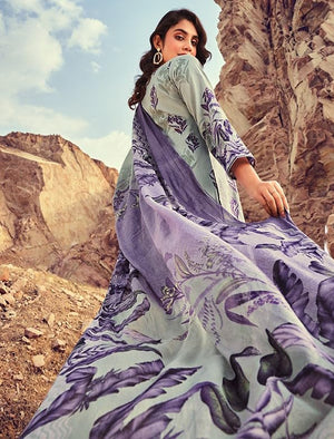 DRAVINAM Trends Jam Cotton Suit Embroidered Dress Material Salwar Suit with Unstitched Bottoms and Cotton Dupatta