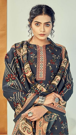 DRAVINAM Trends Women's Spun Unstitched Salwar Suit Dress Material with Shawl Dupatta