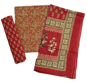 DRAVINAM Trends Jaipuri Print Cambric Cotton Unstitched Salwar Suit Dress Material for Women with Mulmul Cotton Dupatta