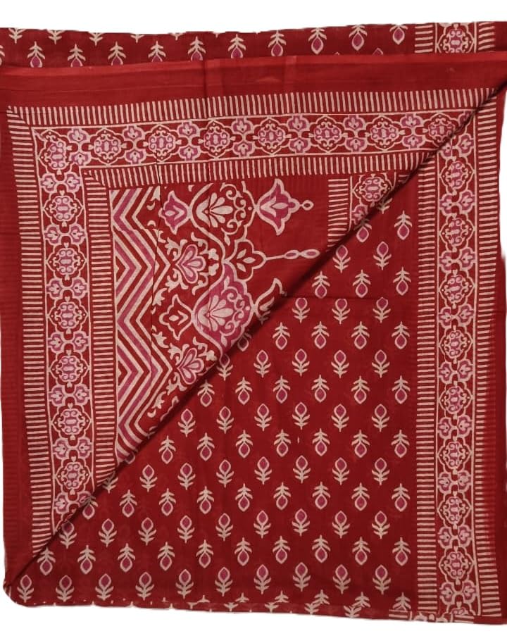 DRAVINAM Trends Jaipuri Sanganari Print Cambric Cotton Unstitched Salwar Suit Dress Material for Women with Mulmul Cotton Dupatta