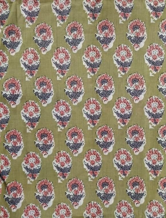DRAVINAM Trends Jaipuri Sanganari Print Cambric Cotton Unstitched Salwar Suit Dress Material for Women with Mulmul Cotton Dupatta