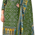 DRAVINAM Trends Jaipuri Baandhani Printed Woolen Pashmina Dress Material Salwar Suit Fabric for Women for Winter wear with Shawl Dupatta