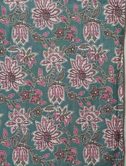 DRAVINAM Trends Jaipuri Sanganari Print Cambric Cotton Unstitched Salwar Suit Dress Material for Women with Mulmul Cotton Dupatta