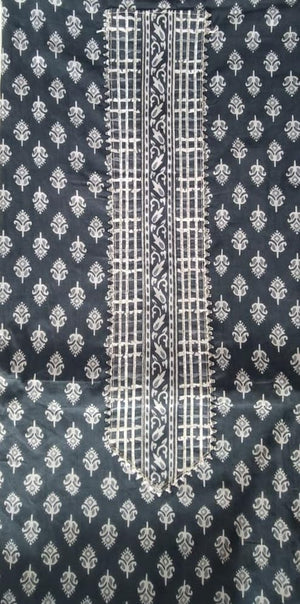 DRAVINAM Trends Women's Jaipuri Printed Embroidered and Hand Work Premium Cambric Cotton Unstitched Salwar Suit Dress Material with Mulmul Cotton Dupatta