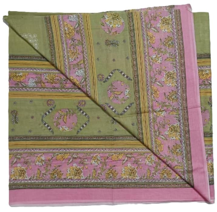 DRAVINAM Trends Jaipuri Sanganari Print Cambric Cotton Unstitched Salwar Suit Dress Material for Women with Mulmul Cotton Dupatta