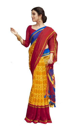 DRAVINAM Trends Women's Banarasi Linen Saree With Unstitched Blouse Piece (SareeML_10_Sea Green)