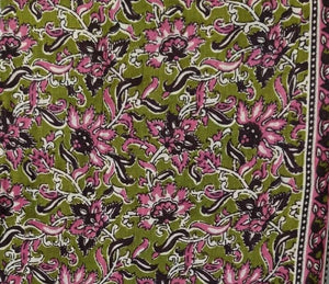 DRAVINAM Trends Jaipuri Sanganari Print Cambric Cotton Unstitched Salwar Suit Dress Material for Women with Mulmul Cotton Dupatta