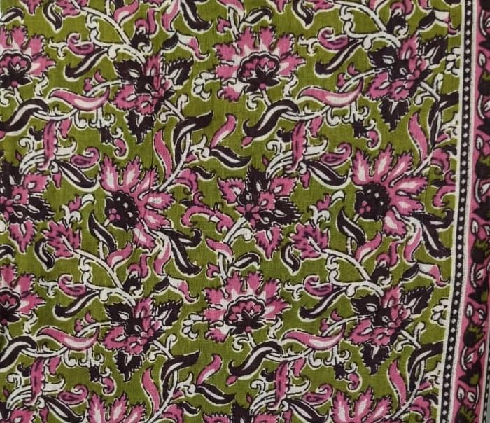 DRAVINAM Trends Jaipuri Sanganari Print Cambric Cotton Unstitched Salwar Suit Dress Material for Women with Mulmul Cotton Dupatta