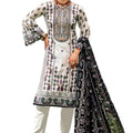 DRAVINAM Trends Kurti 2.50 mtrs, Pure Cotton (3 mtrs apx), Pure MAL MAL Cotton Dupatta Digital Print|White 3