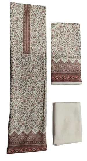 DRAVINAM Trends Women's Winter Wear Unstitched Warm Digital Printed Kani Kashmiri Toosh Pashmina Wool Salwar Suit Dress Material with Digital Printed Toosh Pashmina Shawl
