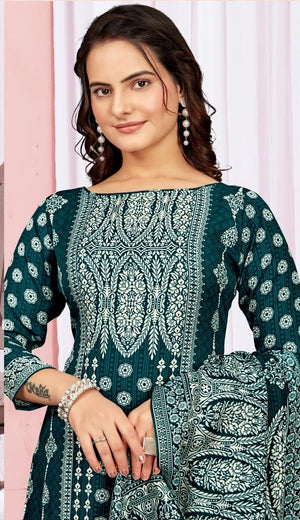 DRAVINAM Trends Women's Unstitched Winter Wear Digital Printed Heavy Woolen Pashmina Salwar Suit Dress Material with Printed Shawl Dupatta