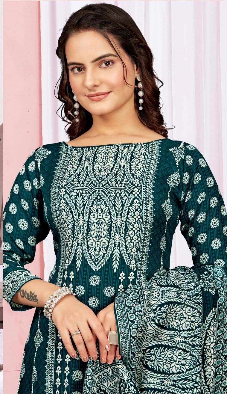 DRAVINAM Trends Women's Unstitched Winter Wear Digital Printed Heavy Woolen Pashmina Salwar Suit Dress Material with Printed Shawl Dupatta