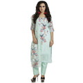 DRAVINAM Trends Women's Fully Stitched Muslin Digital Printed Pant Style Salwar Suit Dress Material with Tabby Lining Printed Dupatta (X-Large_Green)