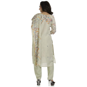 DRAVINAM Trends Women's Unstitched Muslin Digital Printed Salwar Suit Dress Material with Tabby Lining Printed Dupatta (Free size_Sea Green)