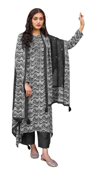 DRAVINAM Trends Women's Unstitched digital Print Woollen Viscose Pashmina embroidered Salwar Suit Dress Material with Wool Pashmina Digital Printed Shawl Dupatta