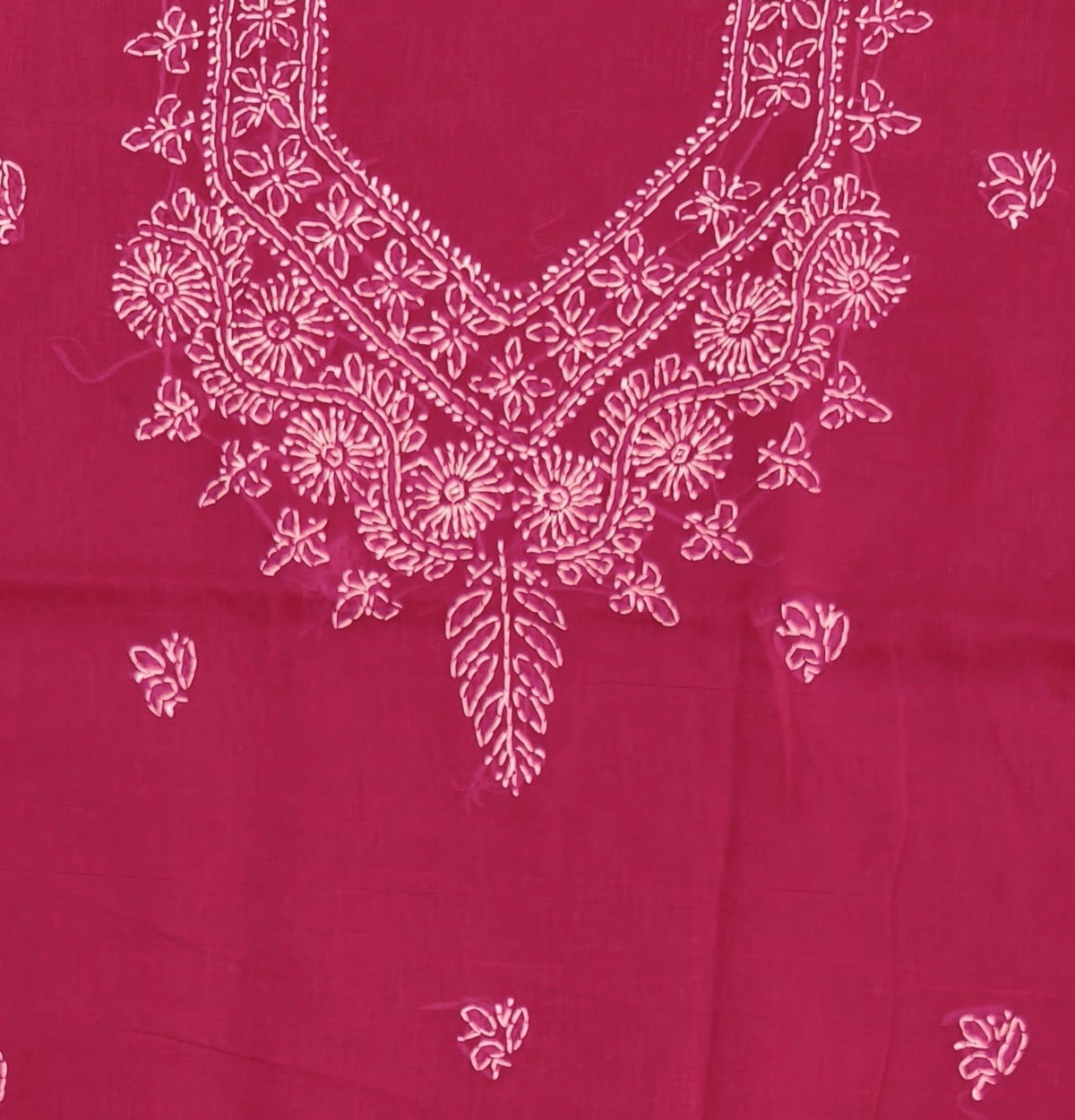 DRAVINAM Trends Women’s Cotton Unstitched Chikankari Suit Set with Dupatta & Bottom | Hand-Embroidered Lucknowi Dress Material | Premium Ethnic Wear for Women | Free Size (3-Piece)