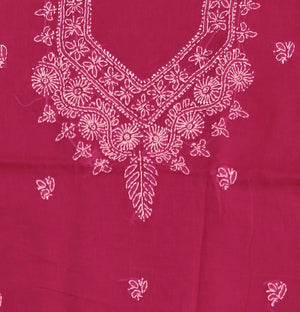 DRAVINAM Trends Women’s Cotton Unstitched Chikankari Suit Set with Dupatta & Bottom | Hand-Embroidered Lucknowi Dress Material | Premium Ethnic Wear for Women | Free Size (3-Piece)