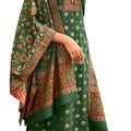 DRAVINAM Trends Women's Unstitched kanni Weaving Jacquard Woollen Pashmina Salwar Kameez Dress Material with Pure Wool Pashmina Kaani Weaving Shawl Dupatta (Free Size)