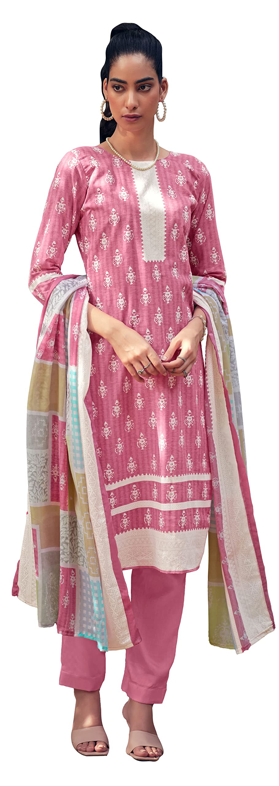 DRAVINAM Trends Unstitch Cotton Salwar Suit Set