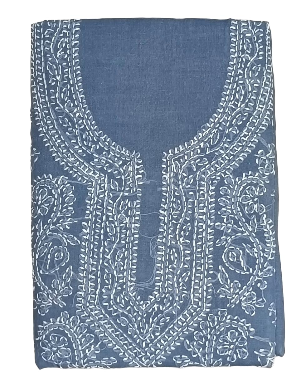 DRAVINAM Trends Women’s Cotton Unstitched Chikankari Suit Set with Dupatta & Bottom | Hand-Embroidered Lucknowi Dress Material | Premium Ethnic Wear for Women | Free Size (3-Piece)