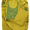 DRAVINAM Trends Women's Premium Malai Cotton Heavy Neck Embroidered Unstitched Salwar Suit Dress Material with Soft Silk Embroidered Dupatta