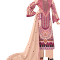 DRAVINAM Trends Unstitched Women's Pakistani Suit Material - Karachi Lawn Cotton Digital Printed Embroidered Kameez Material II Unstitched Cotton Bottoms II Printed Cotton Dupatta