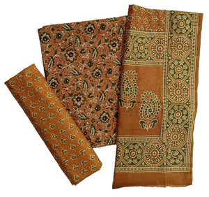 DRAVINAM Trends Jaipuri Print Cambric Cotton Unstitched Salwar Suit Dress Material for Women with Mulmul Cotton Dupatta