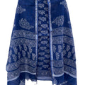 Hand Block Print Linen Cotton Unstitched Suit Dress Material for Women with Handloom Linen Cotton Hand Printed Dupatta